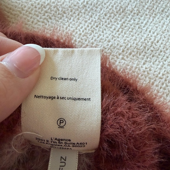 L'AGENCE Saylor Argyle Cardigan - Red Brown and Pink - Picture 10 of 10